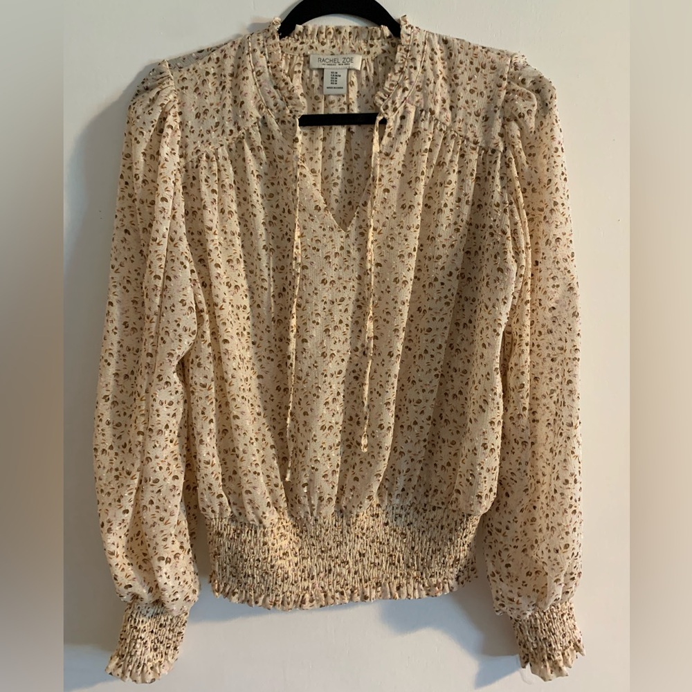 Rachel Zoe Cream Floral Blouse